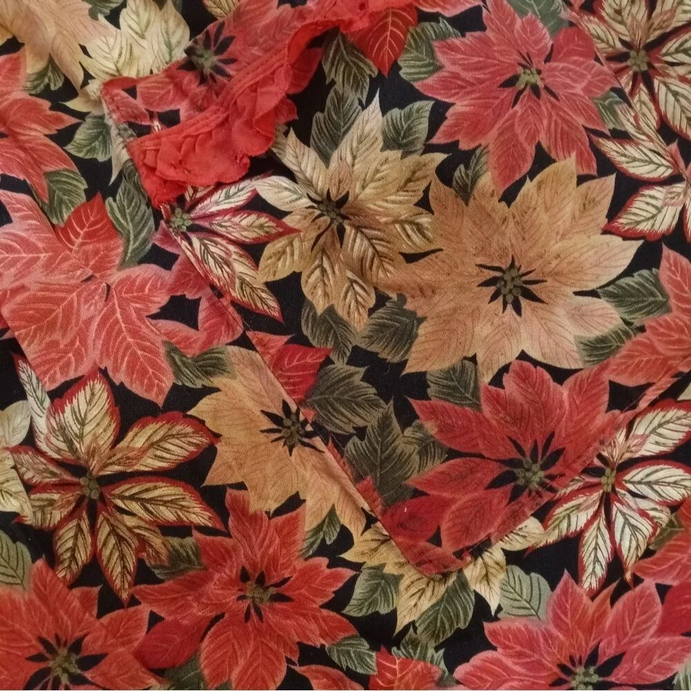 Retro Vintage Poinsettia Kitchen Apron